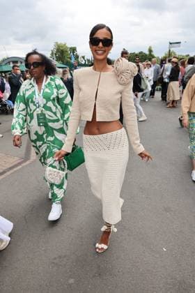 . 13 07 2024. London, United Kingdom. Maya Jama arriving for the Ladies Singles Final on day thirteen of the Wimbledon Tennis Championships in London.  xStephenxLockx xi-Imagesx IIM-25379-0007