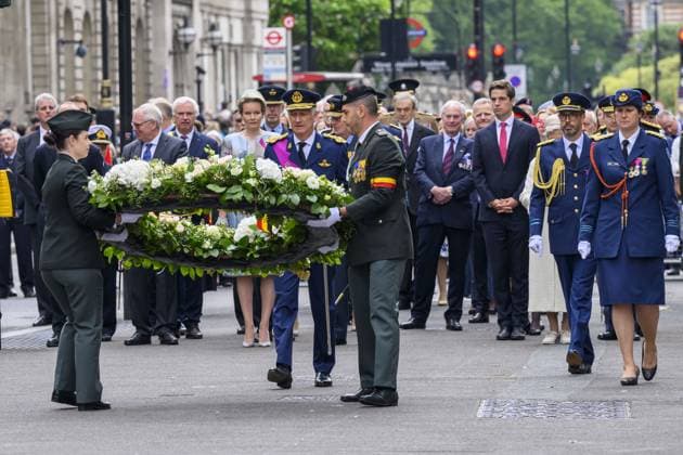 Belgian royals at the Cenotaph Parade, The Cenotaph, Whitehall, London Featuring: Birgitte, Duchess of Gloucester, Prince Richard, Duke of Gloucester, King Philippe of Belgium, Queen Mathilde of Belgium Where: London, United Kingdom When: 13 Jul 2024 Credit: Cover Images EDITORIAL USE ONLY. NOT FOR USE BY NEWSPAPERS BASED IN THE UK. Copyright: xx coverimg53947541