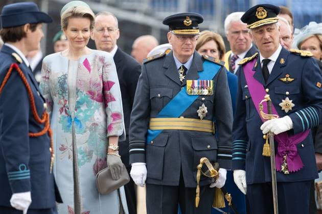 Queen Mathilde of Belgium and King Philippe - Filip of Belgium pictured during an international ceremony in the context of the commemoration of the Belgian soldiers that died during the two World Wars, London, United Kingdom, Saturday 13 July 2024.  BARTxLENOIR 96369271