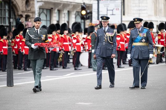 an international ceremony in the context of the commemoration of the Belgian soldiers that died during the two World Wars, London, United Kingdom, Saturday 13 July 2024.  BARTxLENOIR 96369286