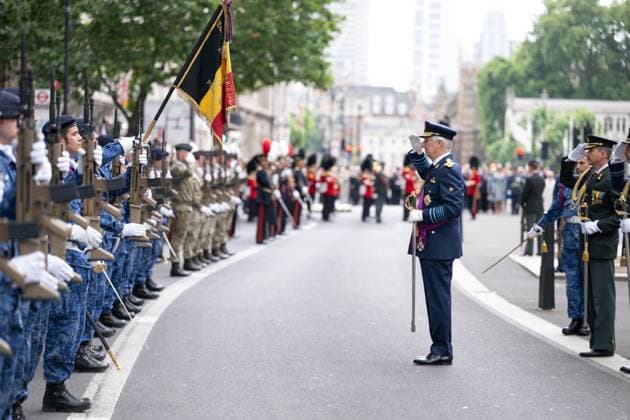 King Philippe - Filip of Belgium pictured during an international ceremony in the context of the commemoration of the Belgian soldiers that died during the two World Wars, London, United Kingdom, Saturday 13 July 2024.  BARTxLENOIR 96369789
