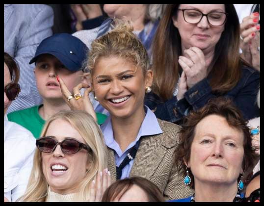 . 13 07 2024. London, United Kingdom. Zendaya watching the Ladies Singles Final on day thirteen of the Wimbledon Tennis Championships in London.  xStephenxLockx xi-Imagesx IIM-25379-0110