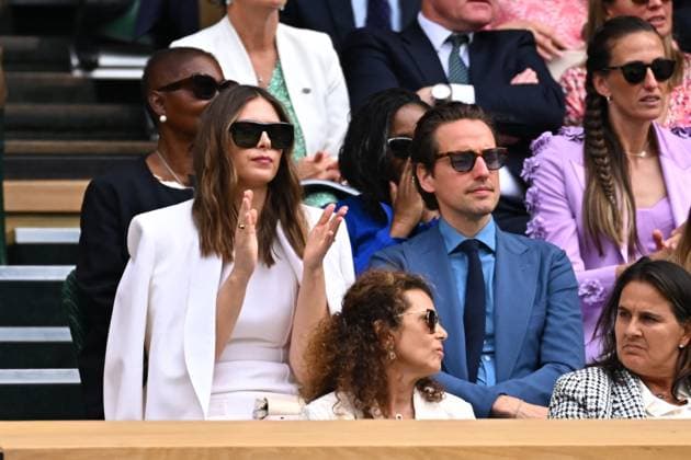 Maria Sharapova At Wimbledon - London Former tennis champion Maria Sharapova (RUS) and Alexander Gilkes attend the women final at the 2024 Wimbledon Championships at the AELTC in London, UK, on July 13, 2024. Photo by Corinne Dubreuil ABACAPRESS.COM London United Kingdom  Copyright: xDubreuilxCorinne ABACAx