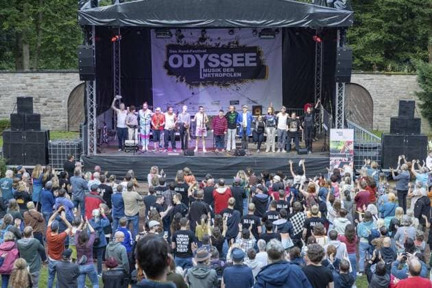 The festival Odyssee Musik der Metropolen FOR EDITORIAL PURPOSES ONLY EDITORIAL USE ONLY p On Saturday, July 13, 2024, the festival Odyssee Musik der Metropolen took place at the Freilichtbühne Wattenscheid The dance orchestra Paschulke plays danceable Balkan Ska Germany NRW Bochum Copyright MichaelxSchwalm Copyright: MichaelxSchwalm doc7waag36igvrcygitk7z ,EDITORIAL USE ONLY Copyright: MichaelxSchwalm