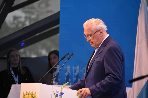 Joachim Herrmann Bavarian Minister of the Interior Laudator Munich 13 07 2024 BMW Welt Double Cone Bavarian Commitment Award 2024 Award Ceremony An evening for the invaluable work of our volunteers in Bavaria Munich