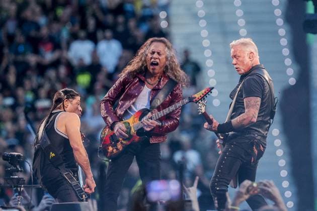 Bilder des Jahres 2024, Entertainment 07 Juli Entertainment Themen der Woche KW28 Metallica Performs - Madrid The band Metallica during a performance at the Estadio Cívitas Metropolitano, on July 14, 2024, in Madrid, Spain. Metallica is a thrash metal band, founded in Los Angeles in 1981. To date, the band has released eleven studio albums, the latest being 72 Seasons , released in 2023. It has won numerous awards, including nine Grammys. In addition, since 2009, Metallica has been a member of the Rock Hall of Fame. Photo by Europa Press ABACAPRESS.COM Madrid Spain  Copyright: xEuropaxPress ABACAx