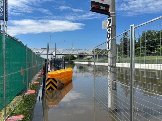 July 16, 2024, Toronto, On, Canada: Lake Shore Blvd. West sits flooded following heavy rain in Toronto on Tuesday, July 16, 2024. Toronto Canada  - ZUMAc35_ 20240716_zaf_c35_101 Copyright: xJordanxOmsteadx