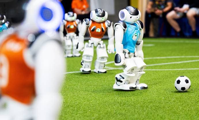 EINDHOVEN - XXX during a practice day in the run-up to the World Cup for Robots: RoboCup 2024. Universities and technology companies from all over the world show what their robots can do in various disciplines. ANP IRIS VAN DEN BROEK netherlands out - belgium out  Copyright: xx x503647586x originalFilename: 503647586.jpg
