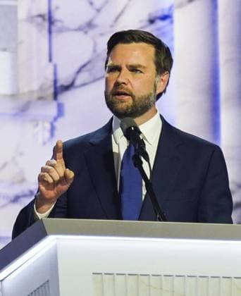 Republican National Convention Republican vice presidential nominee JD Vance addresses the third day of the party s national convention in Milwaukee, Wisconsin, on July 17, 2024.  A14AA0003151199P