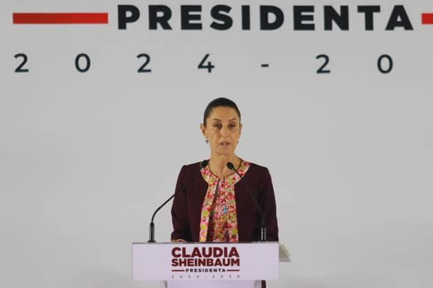 Claudia Sheinbaum Presents Members for Her Government Cabinet Claudia Sheinbaum Pardo, president-elect of Mexico speaking during a briefing conference to announce the new members of the Cabinet of Claudia Sheinbaum. on July 18, 2024 in Mexico City, Mexico. (Photo by Carlos Santiago Eyepix Group) Copyright: xCarlosxSantiago xEyepixxGroupx CS_18072024_126199