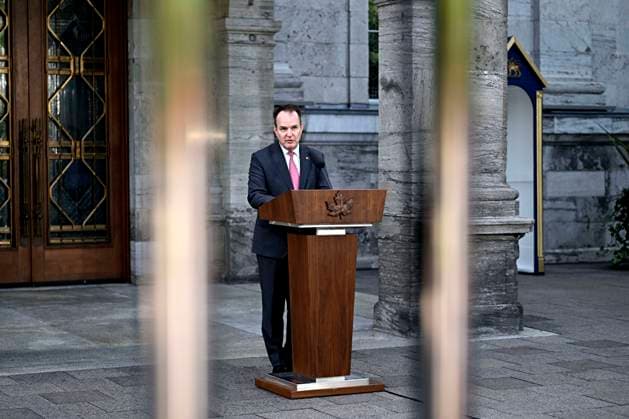 July 19, 2024, Ottawa, On, CAN: Minister of Labour and Seniors Steven MacKinnon participates in a media availability after a cabinet swearing-in ceremony at Rideau Hall in Ottawa, on Friday, July 19, 2024. Ottawa CAN  - ZUMAc35_ 20240719_zaf_c35_018 Copyright: xJustinxTangx