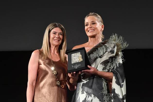 Taormina: Taormina Film Festival. Sharon Stone Lifetime Achievement Award. In the photo: Elvira Amata,Sharon Stone  Copyright: xMaurizioxD Avanzox xipa-agency.nx xMaurizioxDxAvanzox IPA_Agency_IPA48130564
