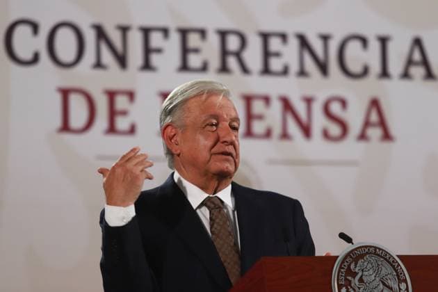 Mexican President Lopez Obrador Briefing Mexican President AndrÃ s Manuel Lopez Obrador speaking during a briefing conference at National Palace where talk about the Morena s overrepresentation in the Mexican Congress. on July 24, 2024 in Mexico City, Mexico. (Photo by Carlos Santiago Eyepix Group) Copyright: xCarlosxSantiago xEyepixxGroupx CS_24072024_126446