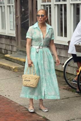 Jennifer Lopez steps off her bike donning a chic green dress and heads to lunch at a restaurant where she dined al fresco on her actual birthday. Lopez earlier posted on Instagram a stunning photograph of herself in a white bathing suit and noticeably absent was her ring. Featuring: Jennifer Lopez Where: Bridgehampton, New York, United States When: 24 Jul 2024 Credit: INSTARimages EDITORIAL USE ONLY. NOT FOR USE BY NEWSPAPERS BASED IN THE UK. Copyright: xx instar53977911