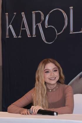 July 24, 2024, Mexico City, Ciudad de Mexico, Mexico: Mexican singer Karol Sevilla speaks during a press conference for Ã¢â‚¬ËœLuminova TourÃ¢â‚¬â ¢ and promote her single Cenicienta at Belair Unique Mexico City Hotel. on July 24, 2024 in Mexico City, Mexico. Mexico City Mexico - ZUMAe321 20240724_zea_e321_004 Copyright: xYamakxPerea xEyepixxGroupx