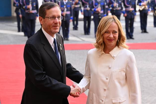 Bilder des Jahres 2024, News 07 Juli News Themen der Woche KW 30 News Bilder des Tages News - Meeting with the President of the State of Israel The Prime Minister, Giorgia Meloni, meets the President of the State of Israel, Isaac Herzog, at Palazzo Chigi. on July 215 2024 in Rome, Italy. Rome Palazzo Chigi Italy Copyright: xDomenicoxCippitellix xLiveMediax LPN_1454730