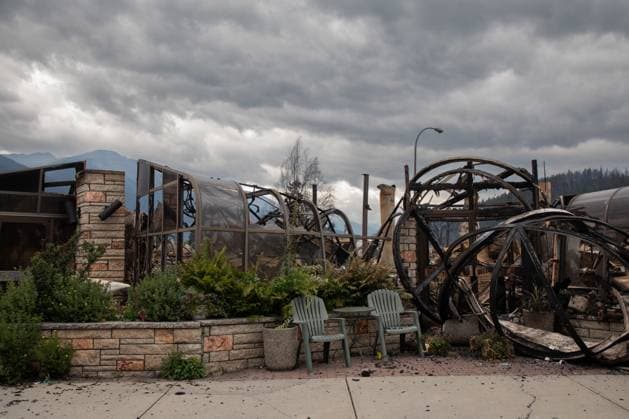 July 26, 2024, Jasper, Ab, CANADA: The remains of restaurants and business in Jasper, Alta., on Friday July 26, 2024. Wildfires encroaching into the townsite of Jasper forced an evacuation of the national park and have destroyed over 300 of the town s approximately 1100 structures, mainly impacting residential areas. Jasper CANADA  - ZUMAc35_ 20240726_zaf_c35_190 Copyright: xAmberxBrackenx