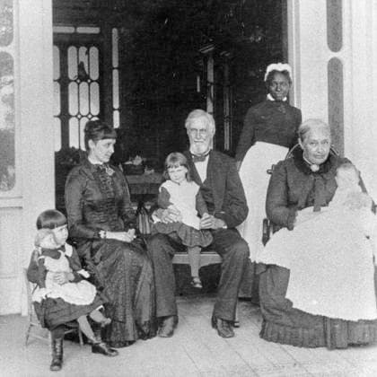 JEFFERSON DAVIS (1808-1889). President of the Confederate States of America. With his wife Varina, daughter Winnie, and other family members. Photograph, 1884.  Copyright: xGRANGERx xGRANGERx 0647030