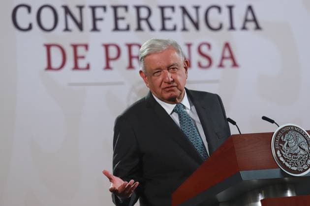 Mexican President Lopez Obrador News Conference Mexico™s President Andres Manuel Lopez Obrador gives the report on economic and public finance performance from 2018 to 2024 at the briefing conference in front of reporters, at the National Palace. on July 31, 2024 in Mexico City, Mexico. (Photo by Carlos Santiago Eyepix Group) Copyright: xCarlosxSantiago xEyepixxGroupx CS_31072024_126663