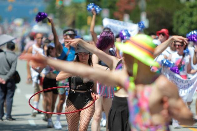 Canada: Vancouver Pride Parade 2024 Vancouver Pride Parade 2024 at Concord Pacific Place. The largest Pride Parade in Western Canada, and one of the biggest in North America, welcoming roughly 150 entries. Vancouver BC Canada Copyright: MazyarxAsadi