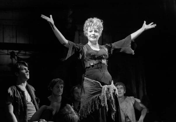 September 1-17, 1972. Moscow, USSR. Actress Tatiana Doronina performs as Aldonza in the musical play Man of La Mancha directed by Andrei Goncharov at the Mayakovsky MosÃ‘Âow Academic Theatre. The play is based on the Broadway musical written by Dale Wasserman, Joe Darion and composer Mitch Leigh. The exact date of the photograph is unknown. Mikhail Strokov TASS  32436215