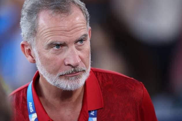Entertainment Themen der Woche KW32 Entertainment Bilder des Tages Spain s King Felipe VI attends the women s field hockey quarter-final game between Belgium and Spain as part of Paris 2024 Olympic Games in Colombes, France, 05 August 2024. Women s field hockey: Belgium vs. Spain !ACHTUNG: NUR REDAKTIONELLE NUTZUNG!  Copyright: xMIGUELxGUTIERREZx EVE882 20240805-55014349513_1
