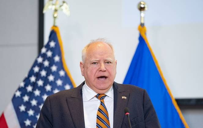 December 28, 2022, St. Paul, Minnesota, USA: Minnesota Gov. TIM WALZ speaks at the State of Minnesota s November 2022 Budget and Economic Forecast Tuesday, Dec. 6, 2022, at the Minnesota Department of Revenue in St. Paul, Minnesota. St. Paul USA - ZUMAm67_ 20221228_zaf_m67_046 Copyright: xAlexxKormannx