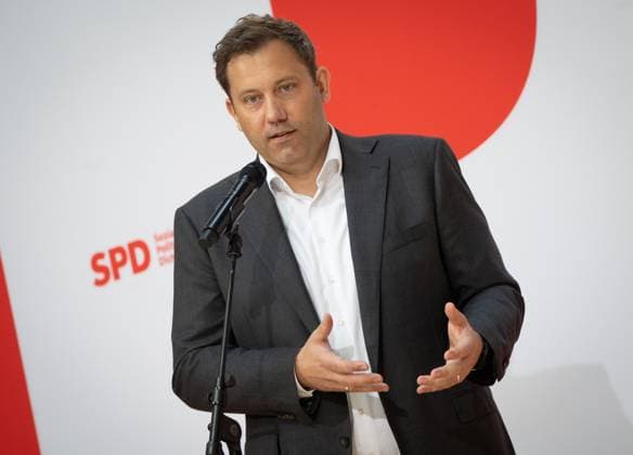 SPD party chairman Lars Klingbeil during a press and photo session at the Willy Brandt House Press event with Lars Klingbeil on the upcoming award of the Order of Carnival against Animal Seriousness to the SPD party chairman, Berlin Berlin Germany Willy Brandt House