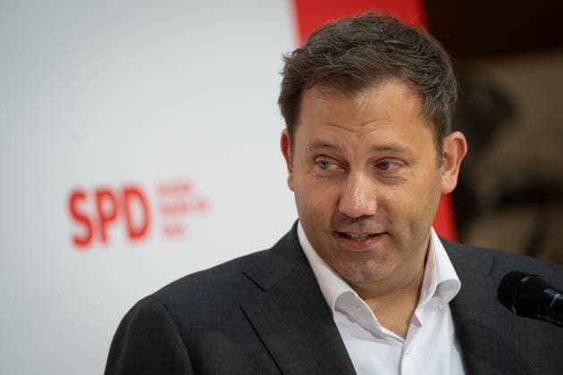 SPD party chairman Lars Klingbeil during a press and photo session at the Willy Brandt House Press event with Lars Klingbeil on the upcoming award of the Order of Carnival against Animal Seriousness to the SPD party chairman, Berlin Berlin Germany Willy Brandt House