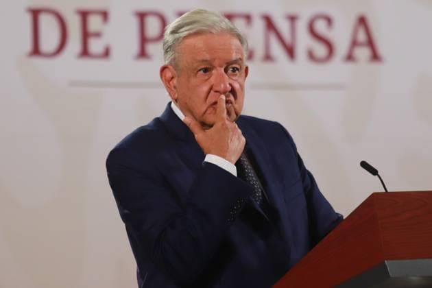 News Bilder des Tages Mexican President Andres Manuel Lopez Obrador Reports that the Dos Bocas refinery had a very low cost compared to other refineries that have been built in the world, during a briefing conference at the National Palace. on August 7, 2024 in Mexico City, Mexico. Mexico City Mexico - ZUMAe321 20240807_zia_e321_008 Copyright: xCarlosxSantiagox