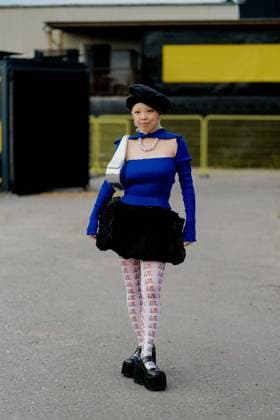 Copenhagen Fashion Week - Street Style Street style, Fumina Tsuji arriving at Rolf Ekroth Spring Summer 2025 show, held at Copenhagen Fashion Week, Denmark, on August 5, 2024. Photo by Marie-Paola Bertrand-Hillion ABACAPRESS.COM Copenhagen Denmark  Copyright: xBertrand-HillionxMarie-Paola ABACAx