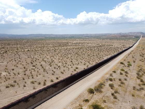 August 11, 2024, Jacumba Hot Springs, California, United States: (Editor s note: Image taken by drone.).A general view of the border wall in Jacumba Hot Springs. The area in Jacumba Hot Springs in California is one of the popular places that migrants cross the border from Mexico to the United States. Even though there are a lot of officers patrol on both sides, hundreds of migrants still enter the United States everyday. Jacumba Hot Springs United States - ZUMAs197 20240811_aaa_s197_277 Copyright: xMichaelxHoxWaixLeex