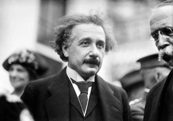 Albert Einstein, head and shoulders portrait while visiting White House, Washington DC, USA, Harris & Ewing, 1921  Copyright: xCircaxImagesx ghi-circa03612