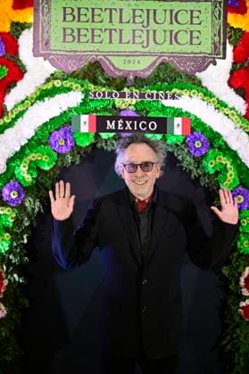 Beetlejuice Beetlejuice Photocall - Mexico City Director Tim Burton Posing for photos during the Beetlejuice Beetlejuice film Photocall at Mexico City Four Season Hotel. Mexico City, Mexico, August 13, 2024. Photo by Carlos Tischler Eyepix Group ABACAPRESS.COM Mexico City Mexico  Copyright: xTischlerxCarlos Eyepix ABACAx