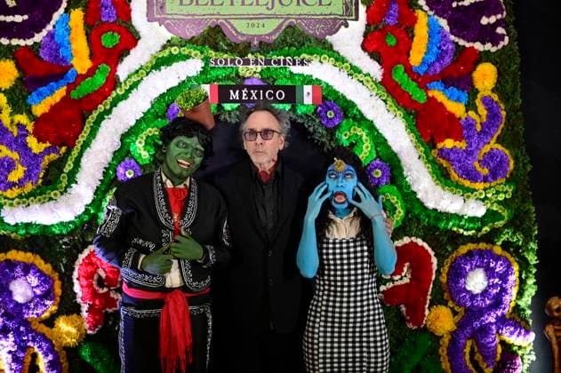 Beetlejuice Beetlejuice Photocall - Mexico City Director Tim Burton Posing for photos during the Beetlejuice Beetlejuice film Photocall at Mexico City Four Season Hotel. Mexico City, Mexico, August 13, 2024. Photo by Carlos Tischler Eyepix Group ABACAPRESS.COM Mexico City Mexico  Copyright: xTischlerxCarlos Eyepix ABACAx