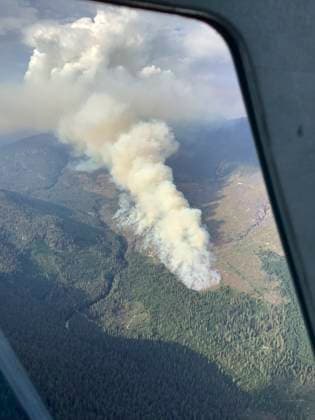 (240813) -- BRITISH COLUMBIA (CANADA), Aug. 13, 2024 -- Aerial photo provided by shows smoke rising from wildfires near Upper Elaho River, British Columbia, Canada, on Aug. 12, 2024. There are 428 active wildfires across British Columbia in Canada, according to . ( Handout via Xinhua) CANADA-BRITISH COLUMBIA-WILDFIRES BCxWildfirexService 