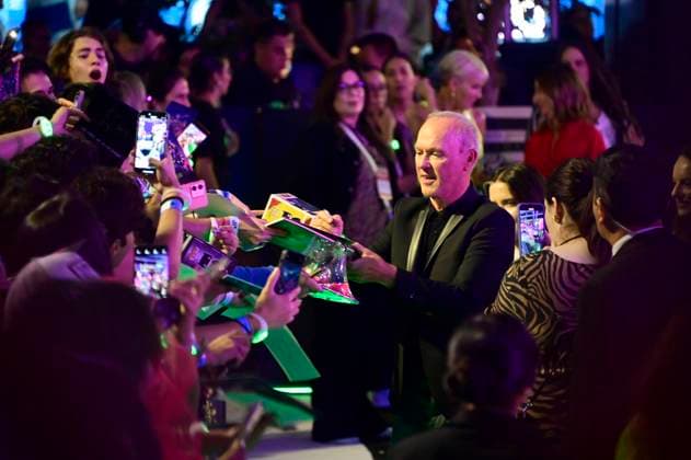 August 14, 2024, Mexico City, Ciudad de Mexico, Mexico: American actor Michael Keaton attends the black carpet of Beetlejuice Beetlejuice Fan Event at Cinepolis Toreo Parque Central. on August 14, 2024 in Mexico City, Mexico. Mexico City Mexico - ZUMAe321 20240814_zea_e321_110 Copyright: xCarlosxTischler xEyepixxGroupx