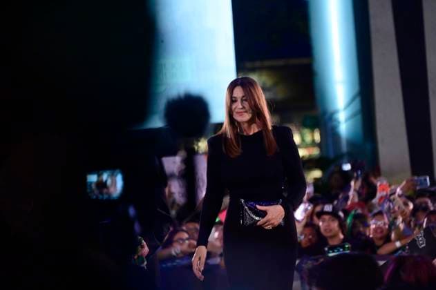 August 14, 2024, Mexico City, Ciudad de Mexico, Mexico: Italian actress Monica Bellucci attends the black carpet of Beetlejuice Beetlejuice Fan Event at Cinepolis Toreo Parque Central. on August 14, 2024 in Mexico City, Mexico. Mexico City Mexico - ZUMAe321 20240814_zea_e321_113 Copyright: xCarlosxTischler xEyepixxGroupx