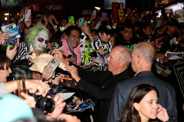 August 14, 2024, Mexico City, Ciudad de Mexico, Mexico: American actor Michael Keaton attends the black carpet of Beetlejuice Beetlejuice Fan Event at Cinepolis Toreo Parque Central. on August 14, 2024 in Mexico City, Mexico. Mexico City Mexico - ZUMAe321 20240814_zea_e321_136 Copyright: xCarlosxTischler xEyepixxGroupx