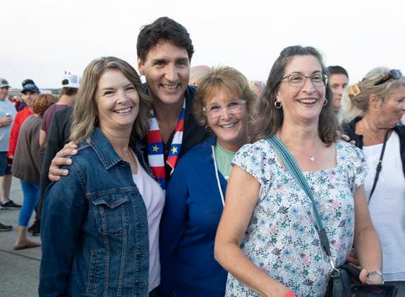 August 15, 2024, Yarmouth, Ns, Canada: Prime Minister Justin Trudeau poses for a photo while walking in the crowd prior to the National Acadian Day concert at the airport in Yarmouth, N.S., on Thursday, August 15, 2024. Yarmouth Canada  - ZUMAc35_ 20240815_zaf_c35_067 Copyright: xRonxWardx