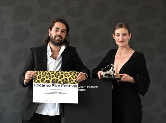 Locarno,Switzerland Awards Locarno Film Festival 2024 photocall Locarno,Switzerland Locarno Film Festival 2024 Award Ceremony photocall Locarno Film Festival 2024 Fekete pont film by Balint Szimler director Pardo Argento Award In the photo:Anna Mészoly director Pardo Argento Award,Balint Szimler director Award Locarno Switzerland  Copyright: xIPA ABACAx