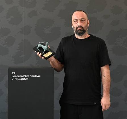 Locarno: Locarno,Switzerland Locarno Film Festival 2024 Award Ceremony photocall Locarno Film Festival 2024 Agora film by Ala Eddine Slim director Pardo Verde Award In the photo:Eddine Slim director Pardo Verde Award Locarno  - ZUMAp169 20240817_zea_p169_088 Copyright: xNickxZonnax
