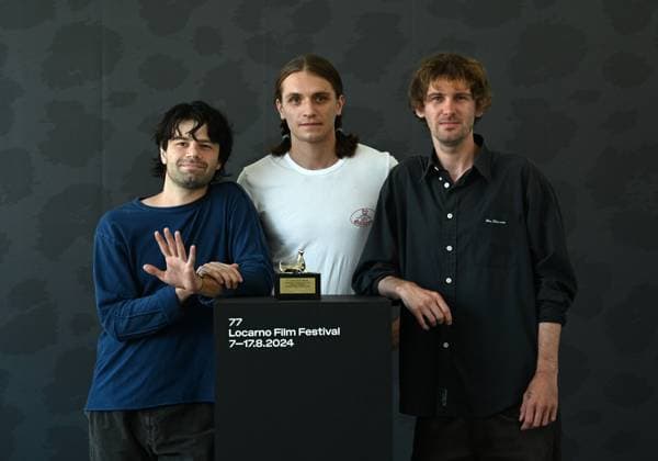 Locarno: Locarno,Switzerland Locarno Film Festival 2024 Award Ceremony photocall Locarno Film Festival 2024 Gimn chume film by Philip Ivanov,Alexander Epikhov,Dimitri Gorbaty director Pardino Argento In the photo:Philip Ivanov,Alexander Epikhov,Dimitri Gorbaty director Pardino Argento Locarno  - ZUMAp169 20240817_zea_p169_076 Copyright: xNickxZonnax