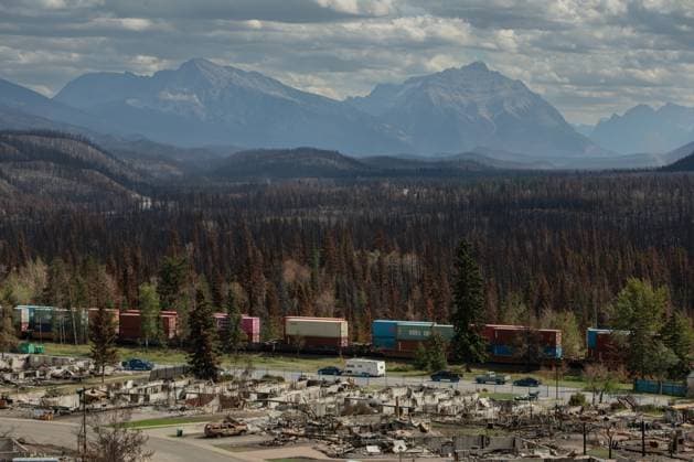 August 19, 2024, Jasper, Ab, CANADA: Work continues to assess, repair and rebuild as some residents return to Jasper, Alberta on Monday August 19, 2024. Wildfire caused evacuations and widespread damage in the National Park and Jasper townsite. Jasper CANADA  - ZUMAc35_ 20240819_zaf_c35_083 Copyright: xAmberxBrackenx