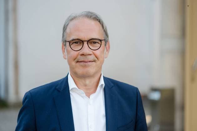 Georg Maier Georg Maier SPD , Minister of the Interior and his partys top candidate for the state elections, pictured before a candidates forum in the Volkshaus A new state parliament will be elected in Thuringia on September 1 Meiningen Thuringia GERMANY