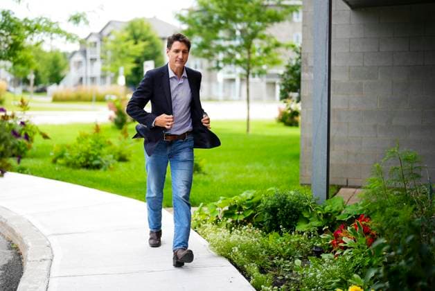 August 21, 2024, Gatineau, Quebec, Canada: Prime Minister Justin Trudeau arrives to deliver a statement on the potential rail strike following an event in Gatineau, Que., on Wednesday, Aug. 21, 2024. Gatineau Canada  - ZUMAc35_ 20240821_zaf_c35_011 Copyright: xSeanxKilpatrickx