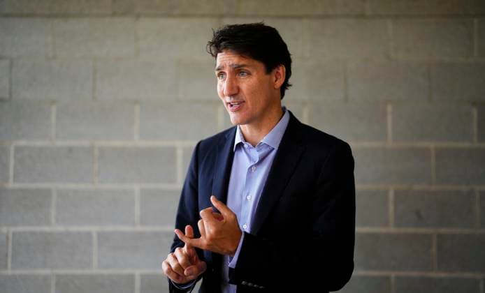 August 21, 2024, Gatineau, Quebec, Canada: Prime Minister Justin Trudeau delivers a statement on the potential rail strike following an event in Gatineau, Que., on Wednesday, Aug. 21, 2024. Gatineau Canada  - ZUMAc35_ 20240821_zaf_c35_012 Copyright: xSeanxKilpatrickx