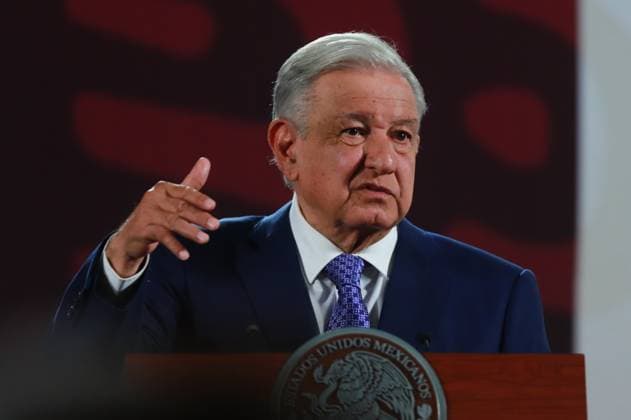 Mexican President Andres Manuel Lopez Obrador, speaking during a briefing conference where talked about the Mayan train and the over-representation of the Morena party in the Chamber of Deputies at the National Palace. Mexico City Mexico - ZUMAe321 20240821_zia_e321_003 Copyright: xCarlosxSantiagox