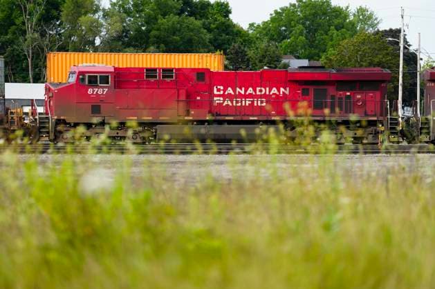August 22, 2024, Smiths Falls, Ontario, Canada: Trains sit idle at a Canadian Pacific Kansas City (CPKC) rail yard in Smiths Falls, Ont., on Thursday, Aug. 22, 2024. In the culmination of months of increasingly bitter negotiations, Canadian National Railway Co. and Canadian Pacific Kansas City Ltd. locked out 9,300 engineers, conductors and yard workers after the parties failed to agree on a new contract before the midnight deadline. Smiths Falls Canada - ZUMAc35_ 20240822_zaf_c35_029 Copyright: xSeanxKilpatrickx