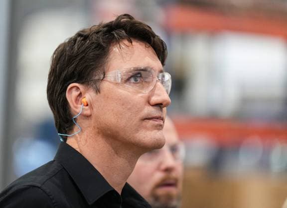 August 22, 2024, Sherbrooke, Pq, CANADA: Prime Minister Justin Trudeau, tours Verbom, a sheet metal processing company for the automotive and recreational vehicle industry in Sherbrooke, Que., Thursday, Aug. 22, 2024. Sherbrooke CANADA - ZUMAc35_ 20240822_zaf_c35_064 Copyright: xChristinnexMuschix